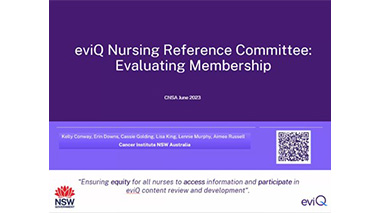 eviQ Nursing Reference Committee: Evaluating Membership