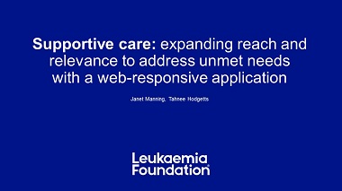 Supportive Care, expanding reach and relevance to address unmet needs with a web-responsive application.